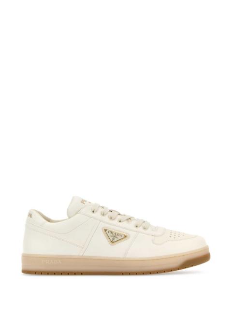 Prada Prada Men Ivory Nappa Leather Downtown Sneakers