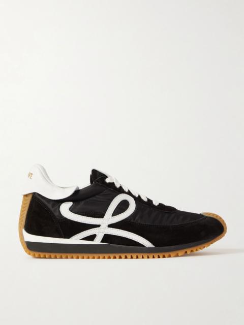 Loewe Flow logo-appliquéd leather and shell sneakers Black