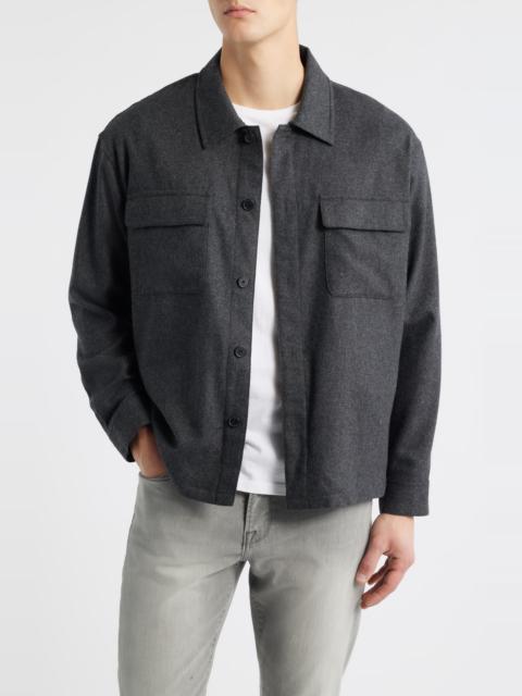 FRAME FRAME Wool Blend Overshirt in Grey Melange at Nordstrom