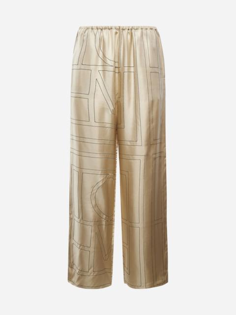 Monogran silk trousers
