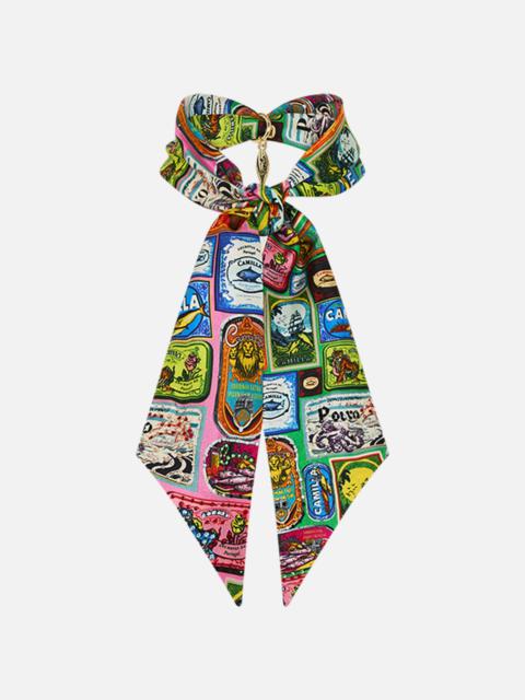 CAMILLA SKINNY NECK SCARF WITH TRINKET