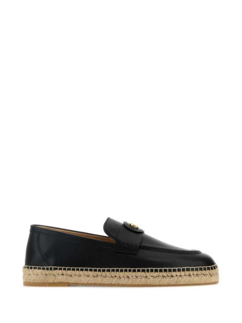 Valentino Valentino Garavani Men Black Leather Vlogo Espadrilles