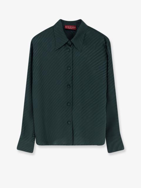 GUCCI Silk Shirt With Diagonal Motif