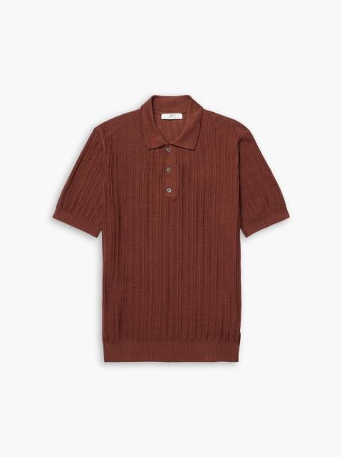 Other Designers Waffle-knit cotton golf polo shirt