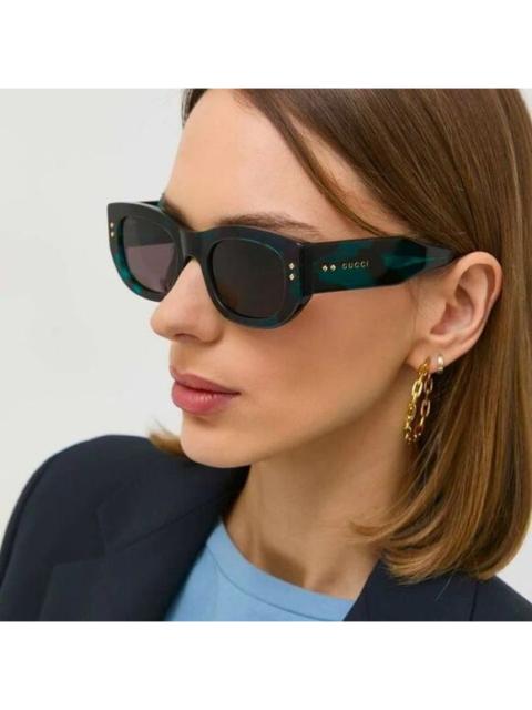 GUCCI NEW Gucci GG1215S 001 Havana Grey Rectangle Unisex Sunglasses GG 1215S