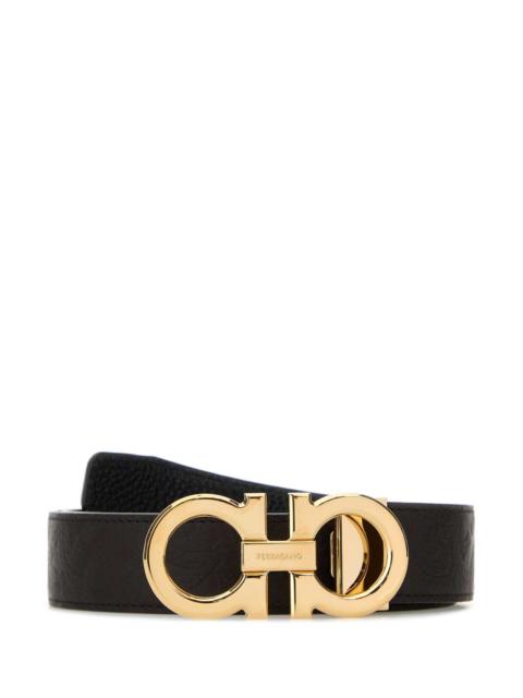 FERRAGAMO Salvatore Ferragamo Men Dark Brown Leather Reversible Belt
