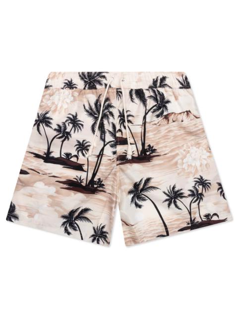 Palm Angels HAWAIIAN DREAM SWIM SHORTS - BEIGE/BLACK