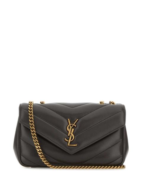 SAINT LAURENT Saint Laurent Women Dark Grey Leather Small Loulou Shoulder Bag
