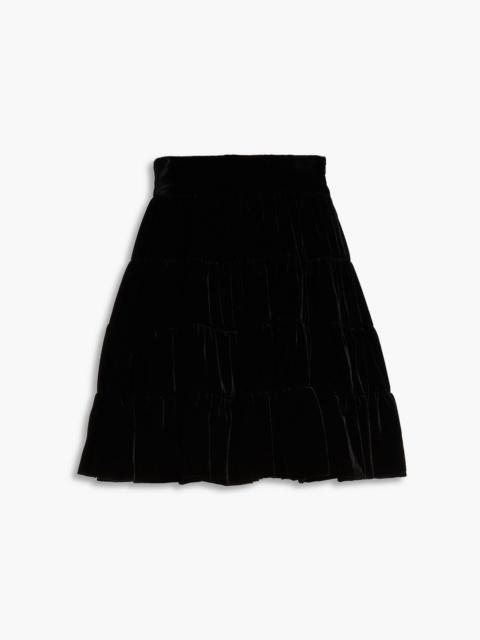 Sandro Tiered velvet mini skirt