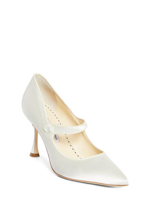Manolo Blahnik Manolo Blahnik Camparinew Bridal Pointed Toe Mary Jane Pump in Light Cream at Nordstrom