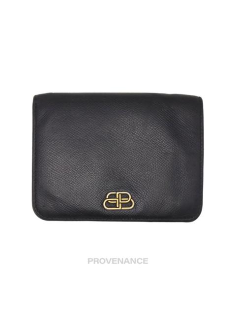 BALENCIAGA Balenciaga BB Logo Snap Wallet - Black Leather