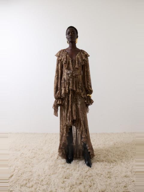 De La Vali KONA MAXI DRESS IN GUEPARDO GEORGETTE CHIFFON