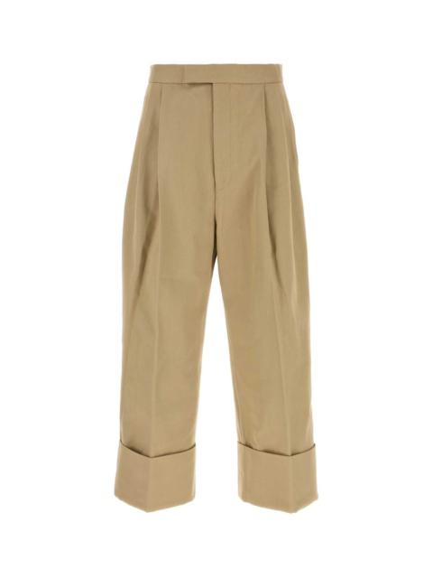 Thom Browne Thom Browne Men Beige Cotton Wide-Leg Pant