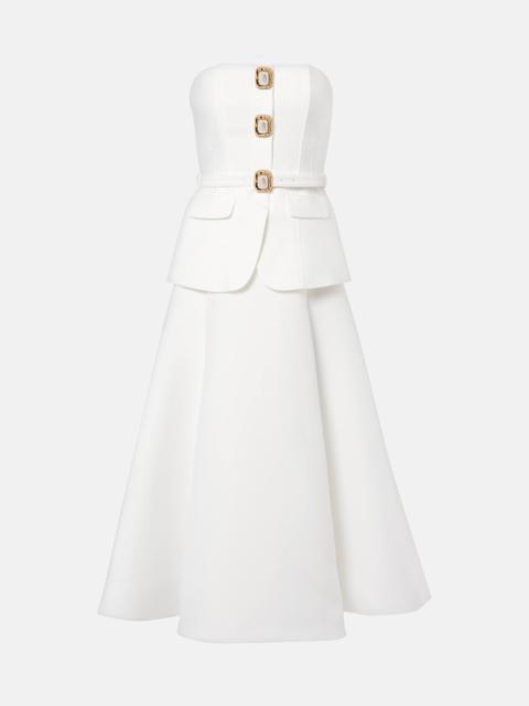 self-portrait Bridal strapless taffeta midi dress