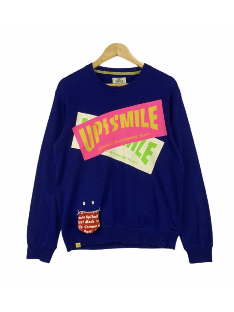 Other Designers Dope - Up! Smile Skateboard Sweatshirt Big Logo Blue Medium