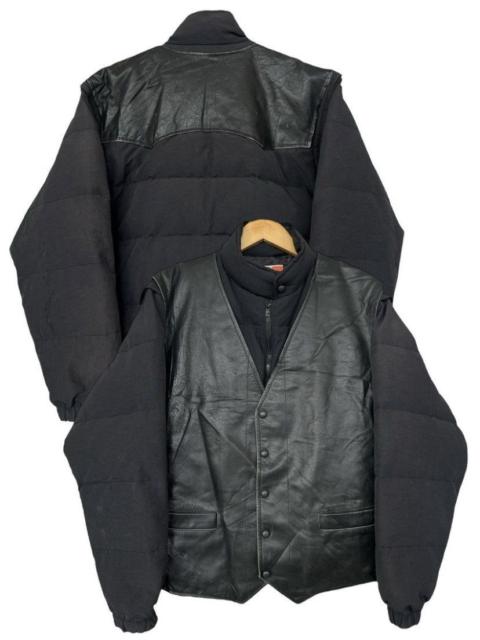 Other Designers Vintage Bigi Japan Vest Black Leather Puffer Down Jacket
