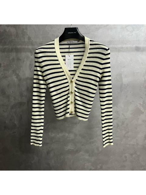 Dior Dior Black and White Striped Linen Silk Knit Sweater