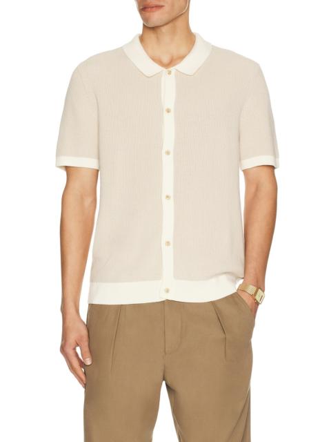 onia Linen Button Up Sweater Shirt