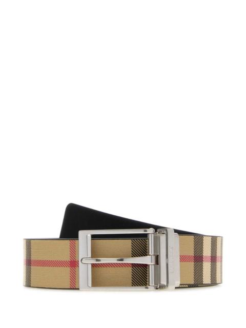 Burberry Burberry Men Printed Canvas Reversible Check Belt