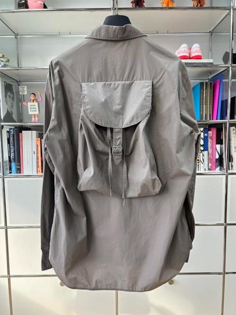 Louis Vuitton Louis Vuitton solid color grey back backpack zip-up coat