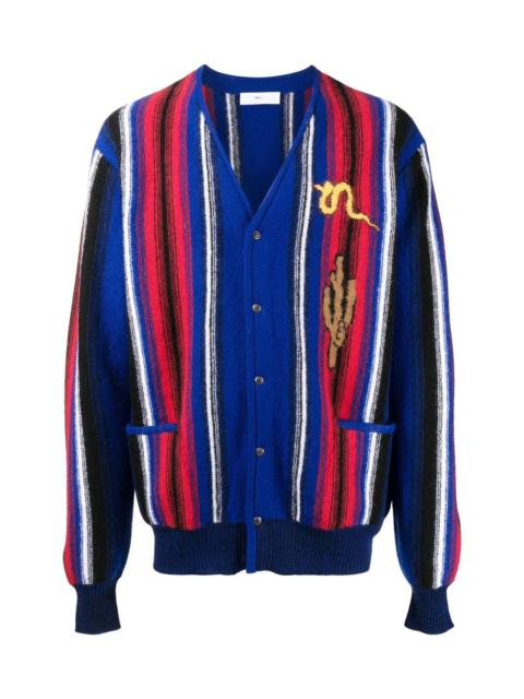 TOGA VIRILIS INTARSIA-KNIT V-NECK CARDIGAN