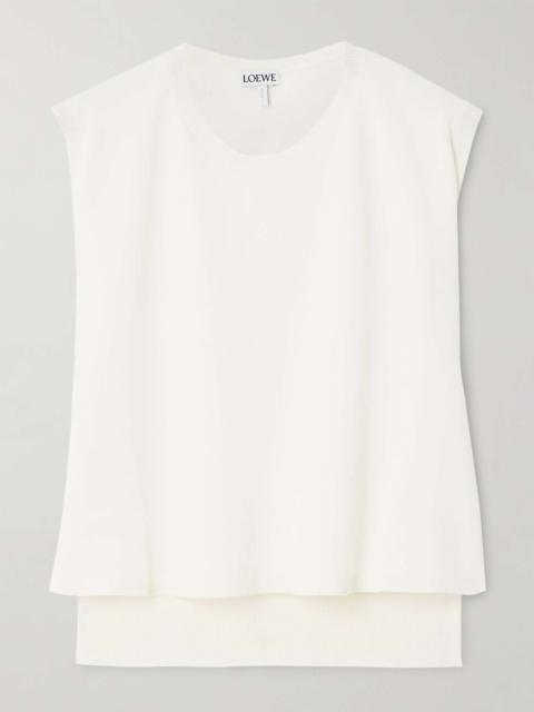 Layered wool-jersey top White