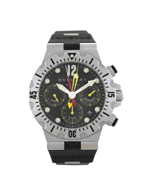 Pre-owned Bvlgari Diagono Chronograph Automatic Black Dial Men's Watch SC 40 S