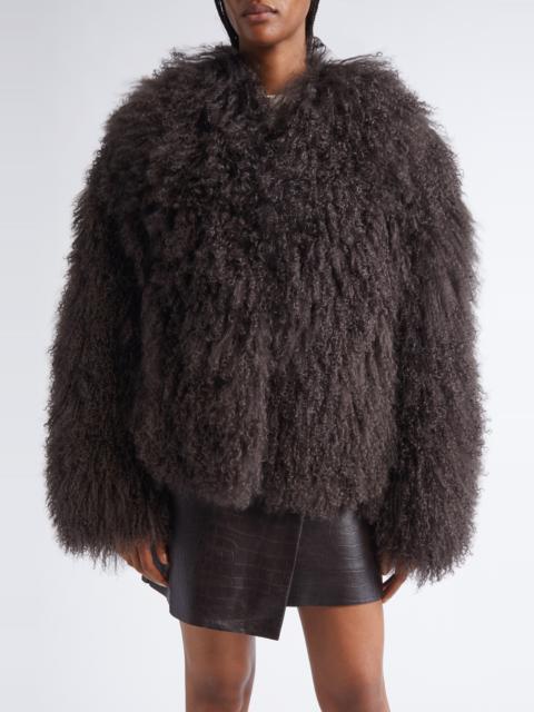 STAND STUDIO Stand Studio Curly Genuine Shearling Jacket in Dark Grey at Nordstrom