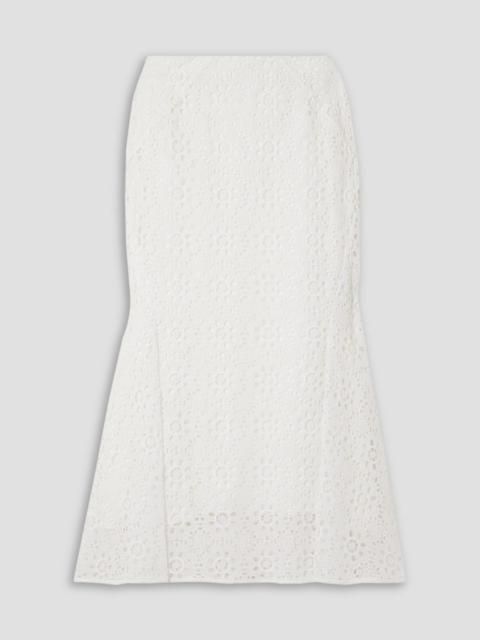 Erdem Ivetta broderie anglaise cotton-blend midi skirt