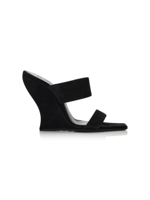 Alaïa Suede Wedge Mules black
