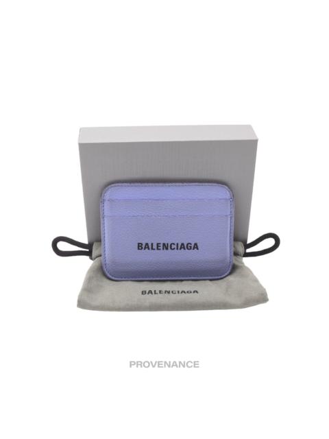 BALENCIAGA Balenciaga Logo Card Holder Wallet - Powder Blue Leather
