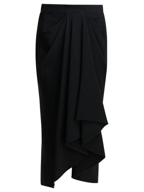 Givenchy Givenchy Draped Crepe Cady Midi Skirt