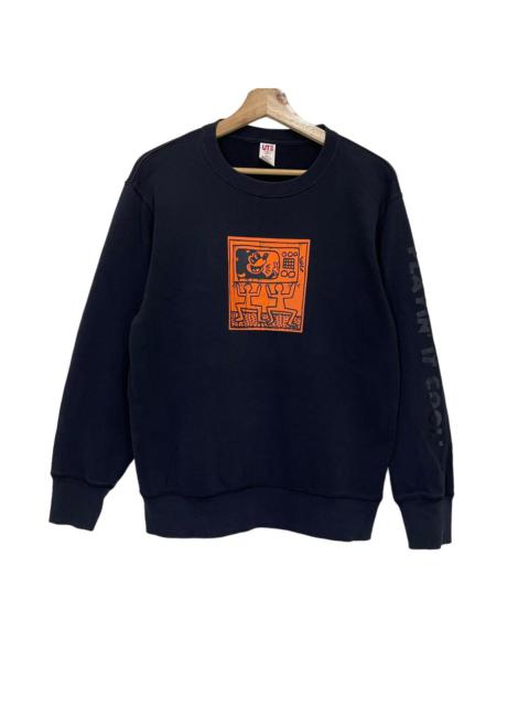 Other Designers Uniqlo - Mickey Mouse x Keith Haring Big Logo Crewneck Sweatshirt