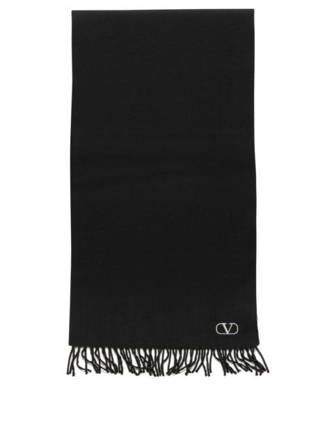 Valentino Valentino Garavani Vlogo Fringed Scarf Black