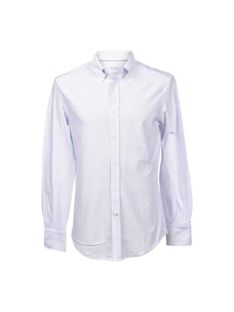 Brunello Cucinelli Brunello Cucinelli Men'S White Light Blue Striped Shirt