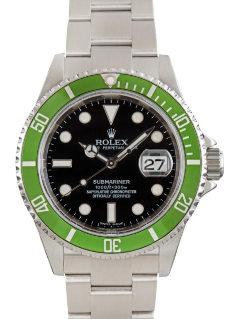 ROLEX Rolex Submariner Ref 16610LV Flat Four Kermit