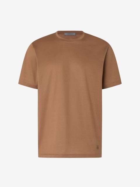 CORNELIANI Beige crew neck pure cotton t-shirt