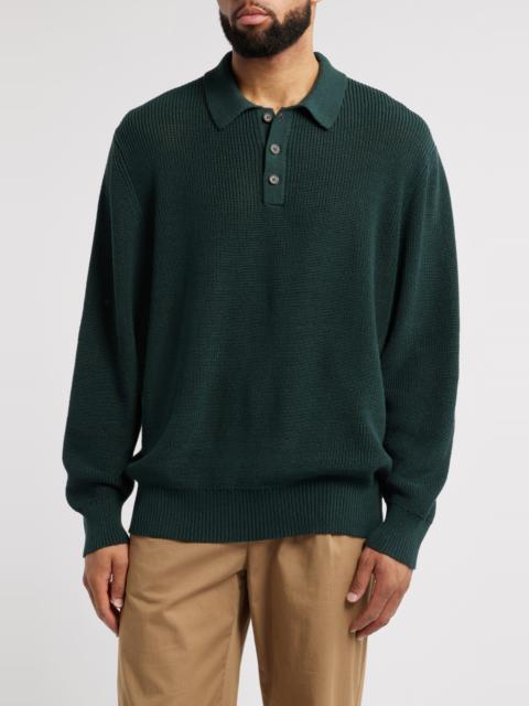 Corridor Corridor Slouchy Cotton Polo Sweater in Grn at Nordstrom