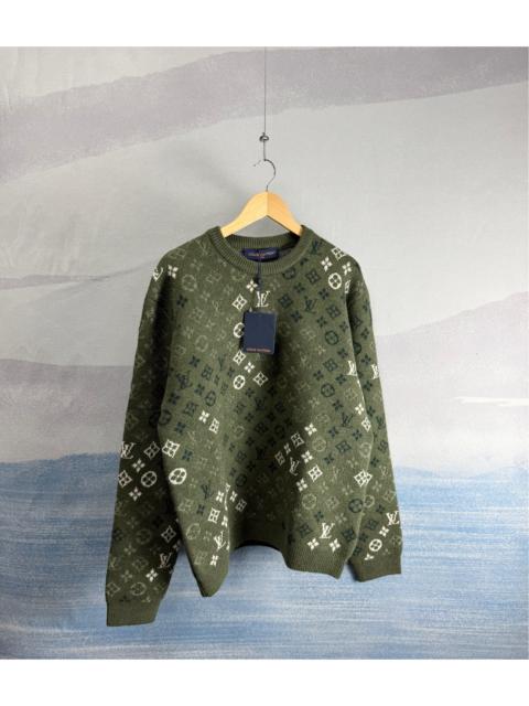 Louis Vuitton Louis Vuitton Green Gradient Monogram Wool Sweater