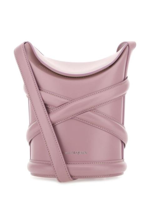 ALEXANDER MCQUEEN Dark Pink Leather The Curve Bucket Bag