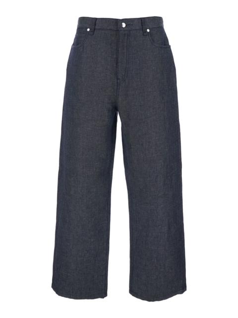FENDI Fendi Men Blue Five-Pocket Jeans In Linen And Cotton Blend Man