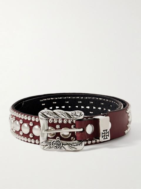 Enfants Riches Déprimés 3.5cm Goodbye Franky Studded Leather Belt Burgundy