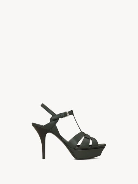 SAINT LAURENT TRIBUTE PLATFORM SANDALS IN SMOOTH LEATHER