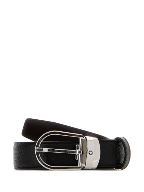 Montblanc Montblanc Men Horseshoe Buckle Black/Ebony 30Mm Reversible Leath
