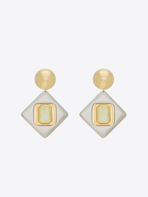 SAINT LAURENT geometric earrings in resin and metal