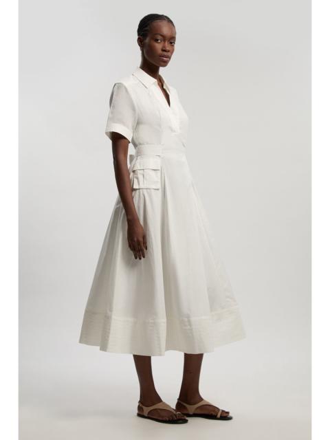 KAREN MILLEN Utility Organdie Cotton Mix Woven Maxi Dress