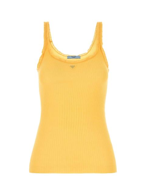Prada Prada Women Yellow Cotton Tank Top