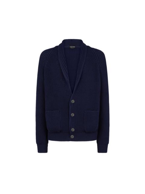 TOM FORD COTTON SILK SHAWL COLLAR CARDIGAN