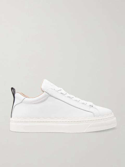 Chloé + Net Sustain Lauren Scalloped Leather Sneakers