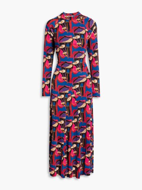 FARM RIO Cutout printed jersey midi dress